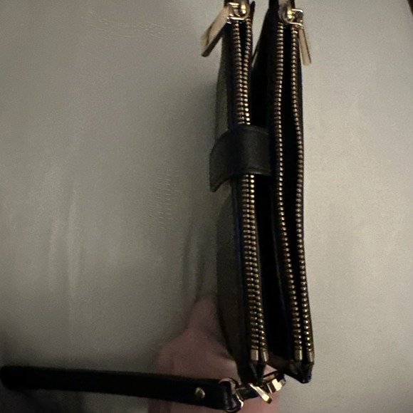 Michael Kors Brown Signature Stripe Double Zip Phone Wristlet Jet Set Wallet - Picture 4 of 8